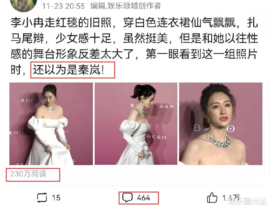 李小冉|李小冉走红毯旧照火了，形象反差太大引起热议，网友：以为是秦岚