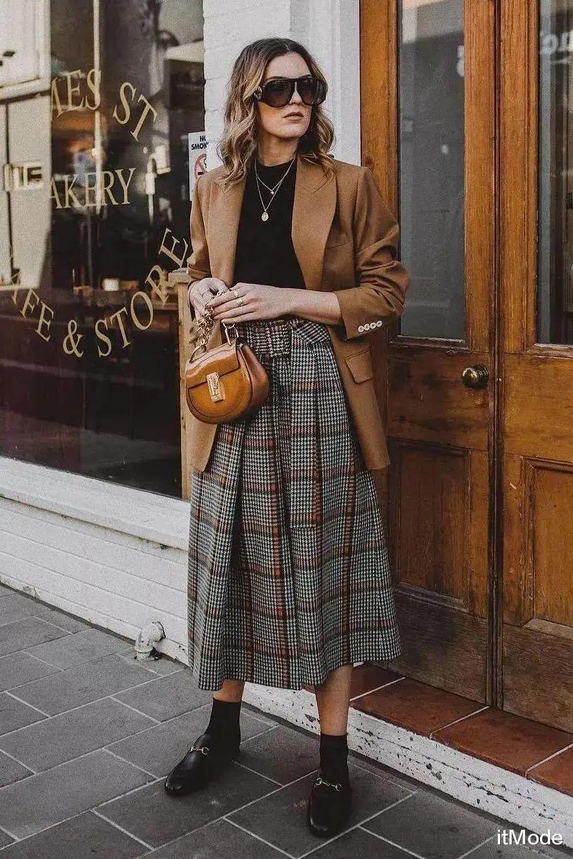 itMode 西服+裙子=入秋超火混搭套路,好看爆了!