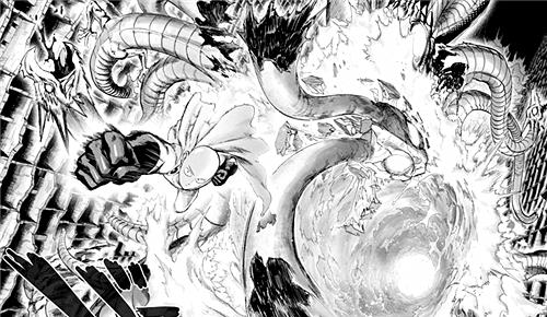 埼玉|一击男：怪人王大蛇两种“死亡”版本分析，重绘后更加接近原作