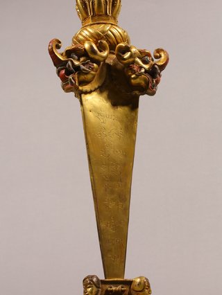 文玩|清代，铜鎏金大黑天金刚橛