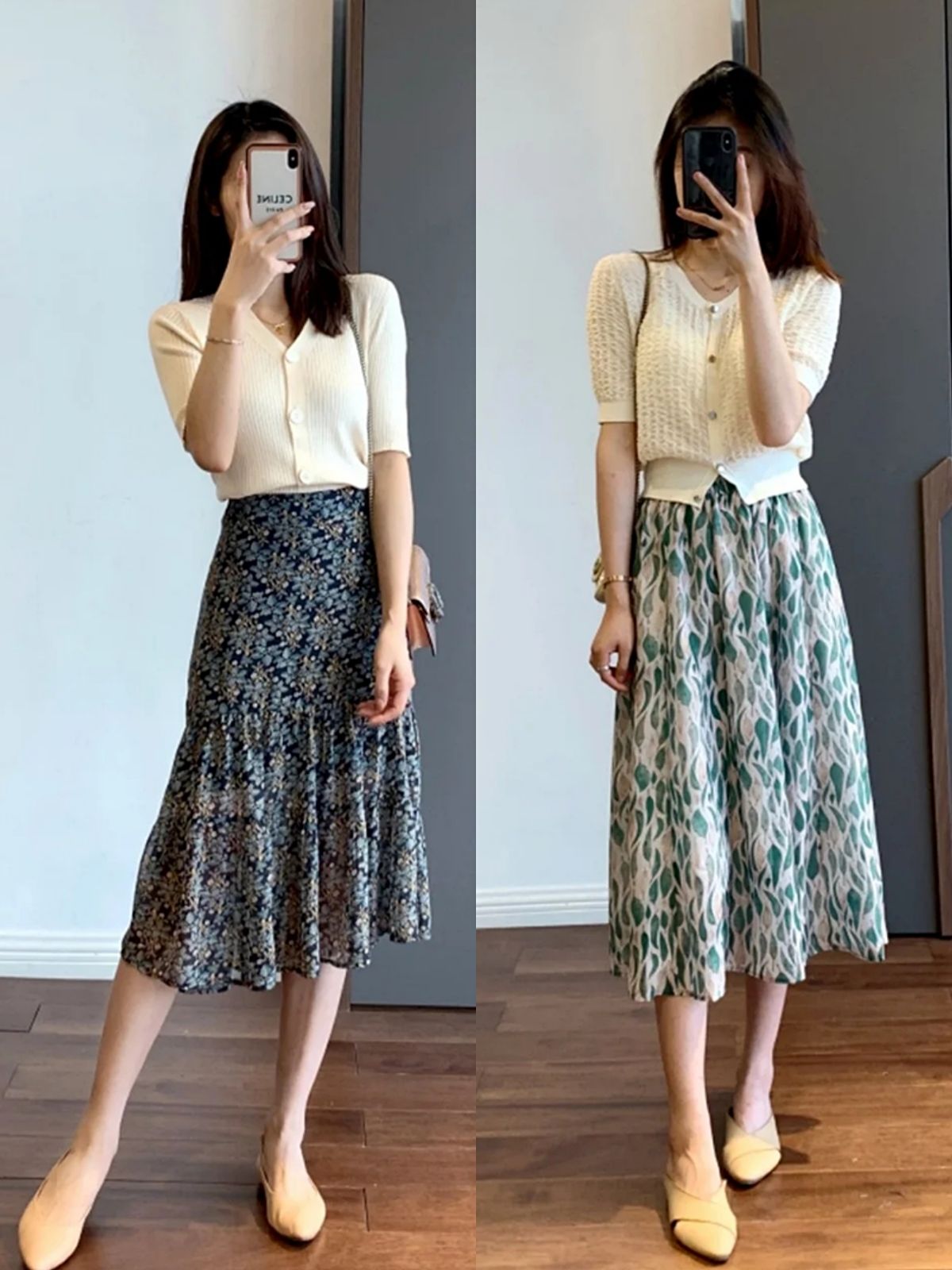 虎哥说衣不二|这才是40岁女人必须会的夏日打扮,“针织衫+半裙”,照着穿真美