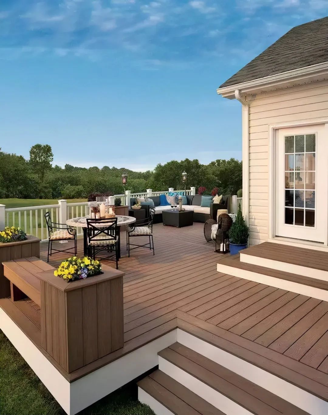 \难看\地砖该淘汰了,院子休闲区铺这样颜值超高,脚感舒适排水快!