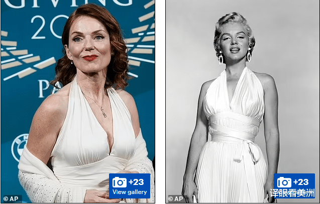 辣妹|49岁前“辣妹”陪夫出席赛车颁奖，奶白色礼服惊艳全场，堪比梦露