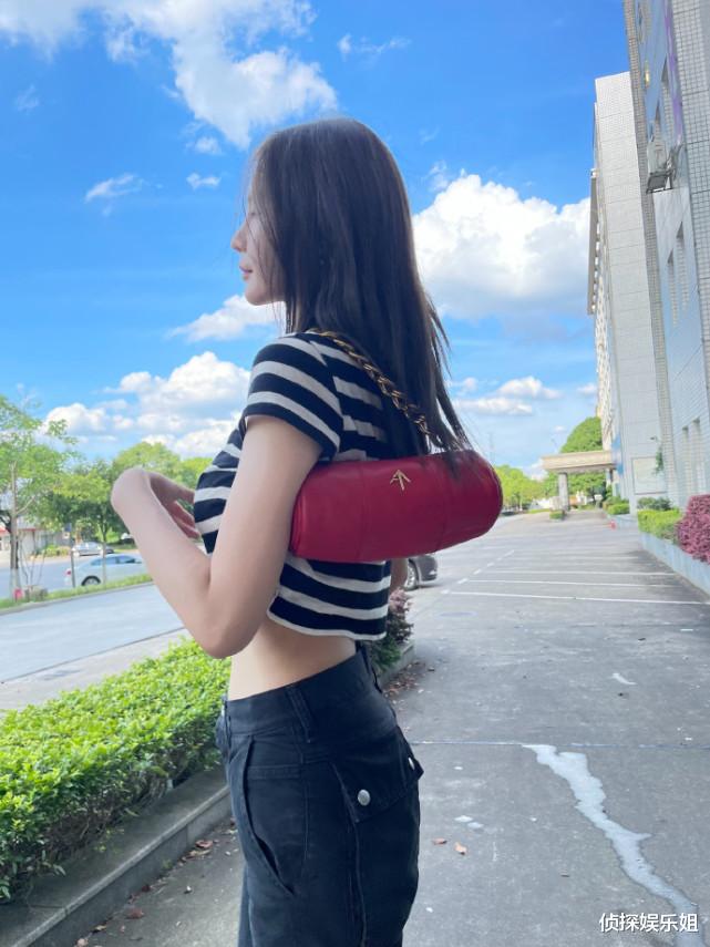 沈梦辰|沈梦辰露脐装秀身材，腰太细裤子显空荡，精致妆容完美掩盖黑皮肤