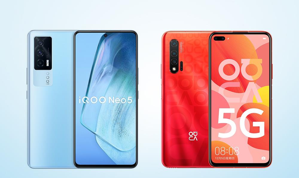 5G|华为Nova6 5G对比iQOO Neo5，谁的网速更快？谁的拍照更好？