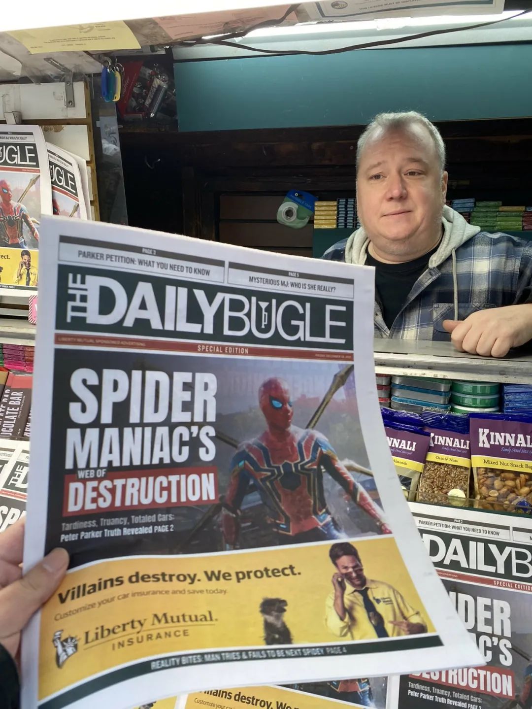 周杰伦|蜘蛛侠《号角日报》报亭出现在现实中，也太强了吧