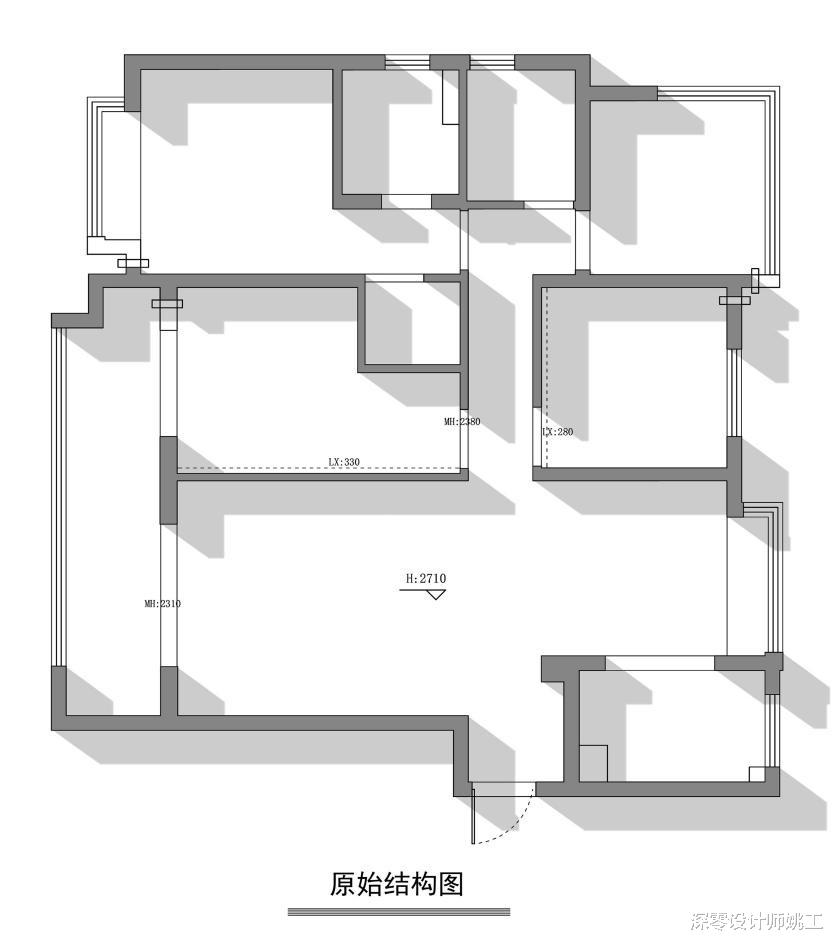 深零设计师姚工|133㎡精装房，到手立刻重装，把收纳放首位，电视墙装得下半个家