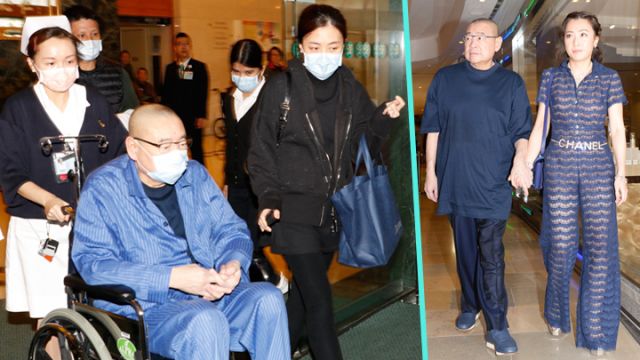 甘比|刘銮雄由妻女陪伴打疫苗，小露肌肉力证健康，与甘比合影年轻不少