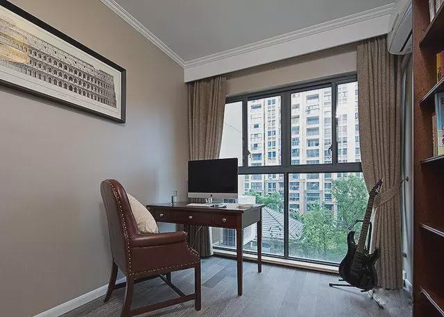 120平美式新房,刚装修完邻居就争先上门观赏,都说很喜欢书房