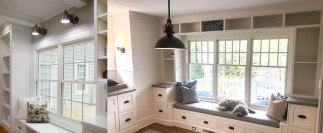 窗户下方空间不放过，加上一排矮柜，收纳空间瞬间多5㎡，真实用