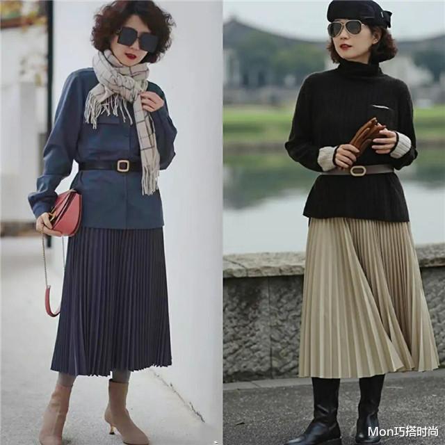 Mon巧搭时尚 40岁女人裙子别穿太短，今年流行这3款半身长裙，时髦减龄又洋气