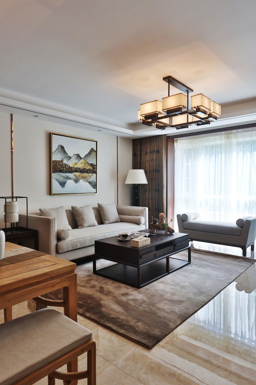 160平的中式风格，深浅搭配的中国风，打造新中式的家居