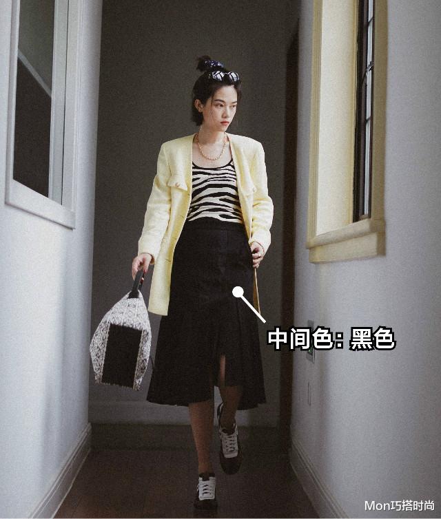 Mon巧搭时尚|女人不管穿长裙还是穿短裙，一定要牢记“中间法则”，能遮肉增高