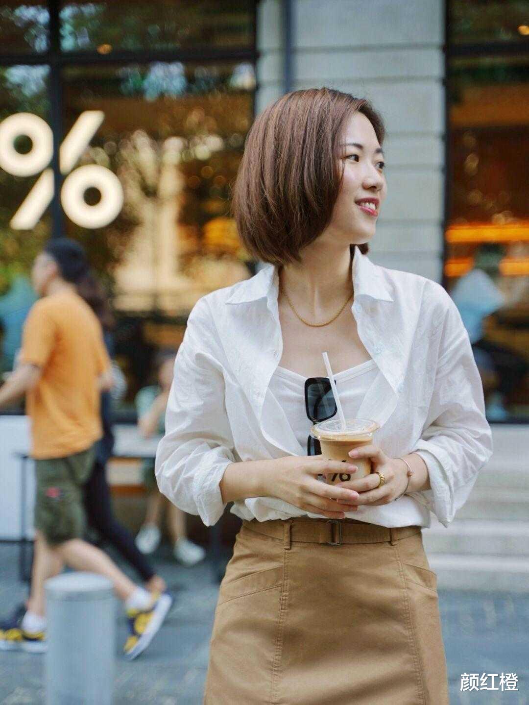 颜红橙|温柔简约的气质穿搭示范，衬衫搭配阔腿裤洒脱干练，优雅大气