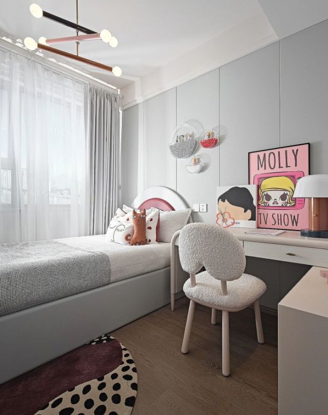 100㎡灰白色调两居室设计,高大上的感觉啊,看着就心动