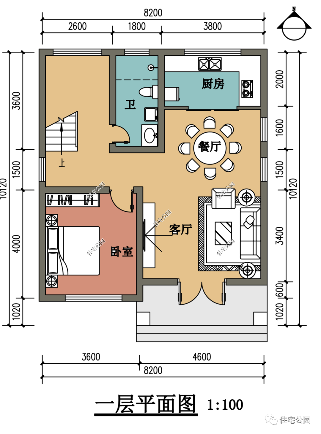 |户型特辑：10套8米面宽户型设计，百平宅基地就能建一栋