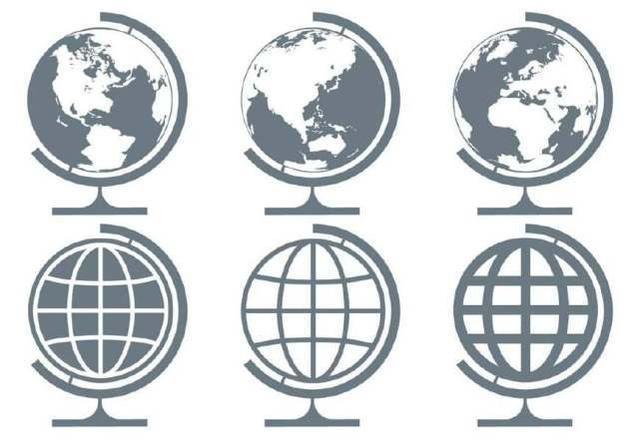  两种应用广泛的世界地图，分别以太平洋和大西洋为中心