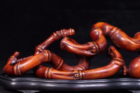 笔架|天然随形竹根笔架摆件