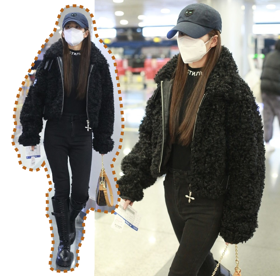 时尚不打羊 ?女明星羊羔毛外套穿搭谁更美？何穗潮酷时髦，袁冰妍百变不羁！