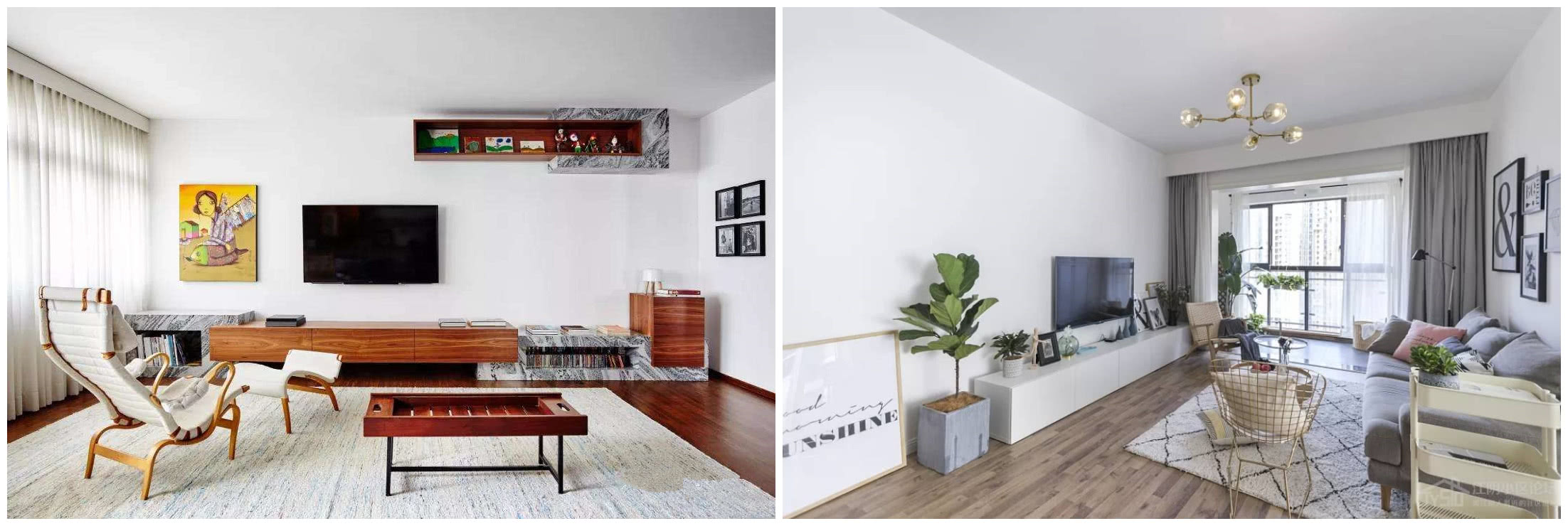 如果客厅没有吊顶,电视墙应该如何做?