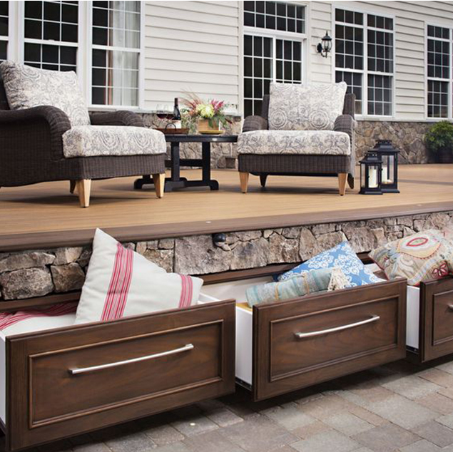 院子别只做成休闲区,也可加入这些收纳设计,整洁实用不担心雨天