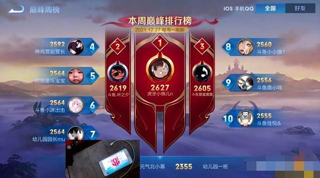 |神鸡营只留一人在榜，巅峰赛前十发生变化！小锦儿见此ID瑟瑟发抖