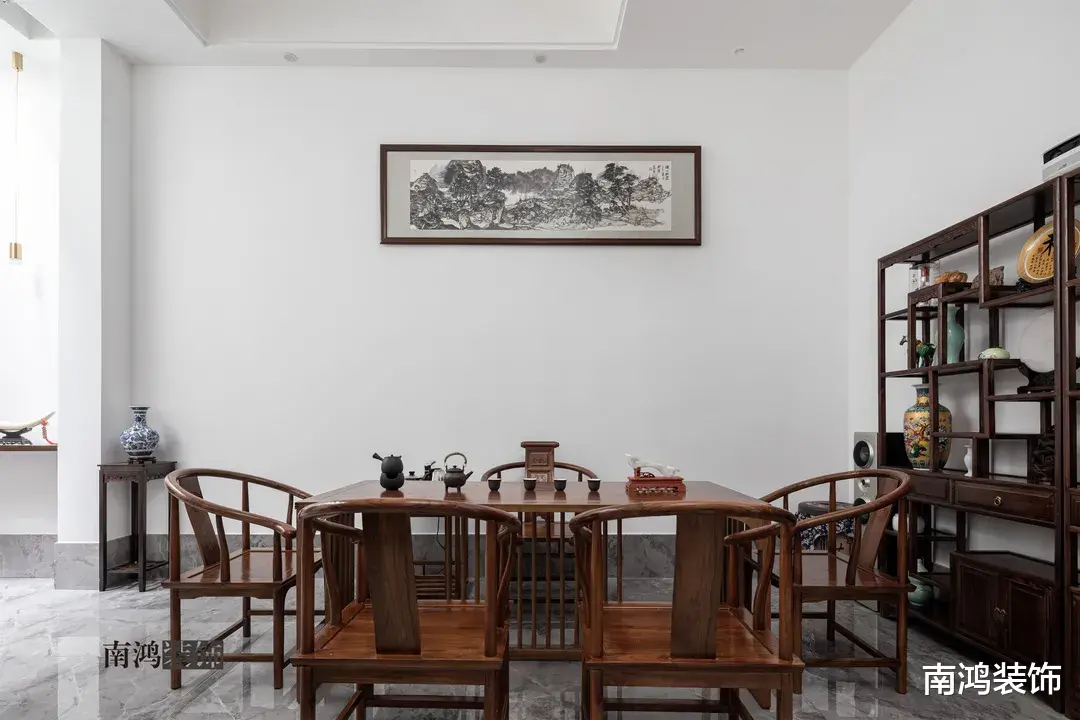 |对称、留白、方圆,204㎡新中式设计,勾勒古典雅致的国风神韵