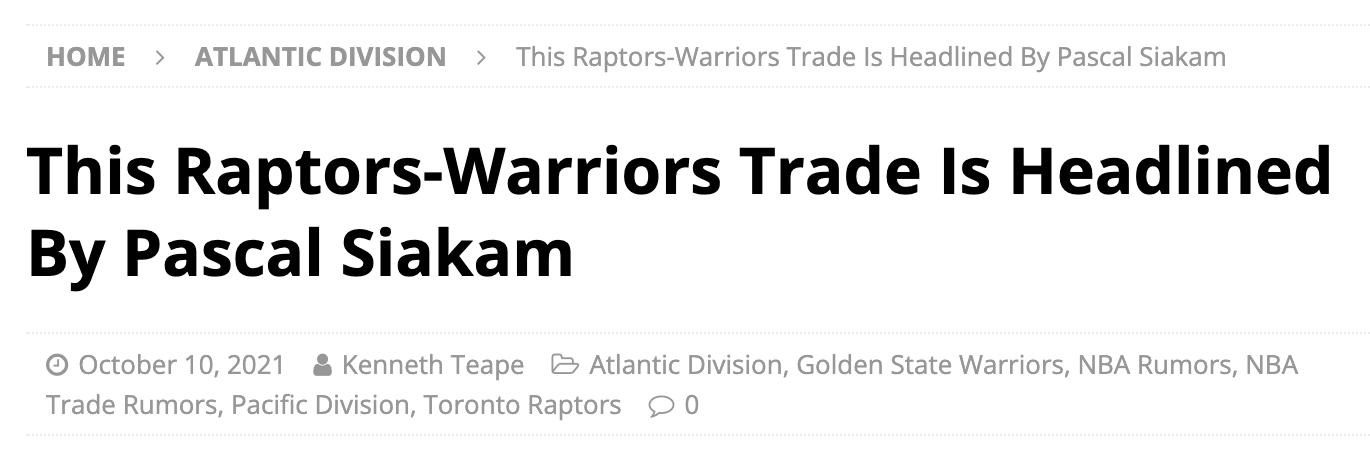 勇士队 美媒建议勇士猛龙5换3交易：威金斯+榜眼成筹码，水花也迎新帮手