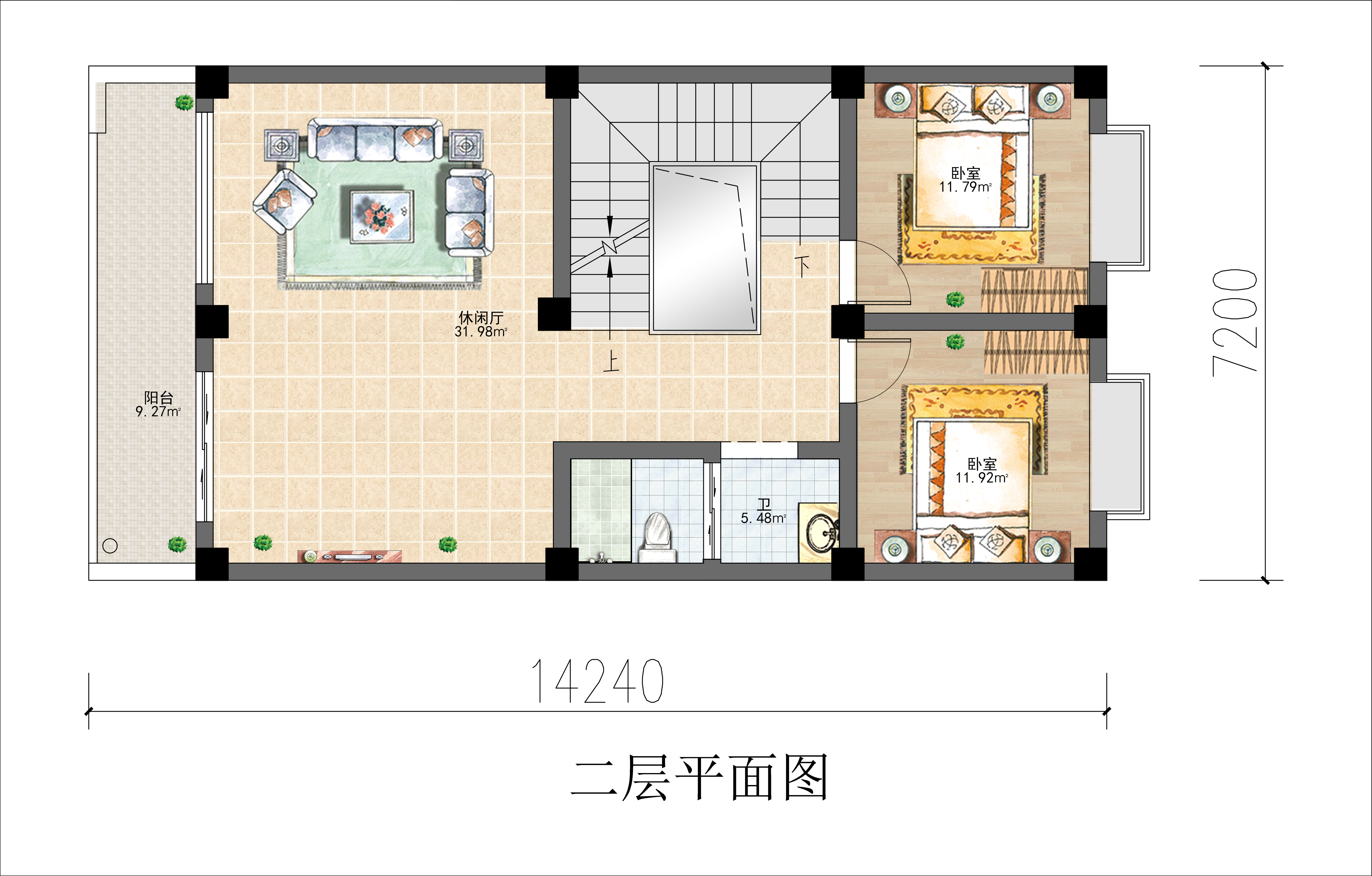 阳台|四层现代风住宅，小开间两边不开窗