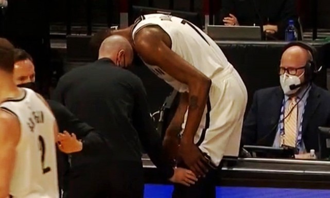 凱文·杜蘭特|杜蘭特受傷一幕曝光！只打4分鐘就傷退，籃網(wǎng)官方：左大腿挫傷