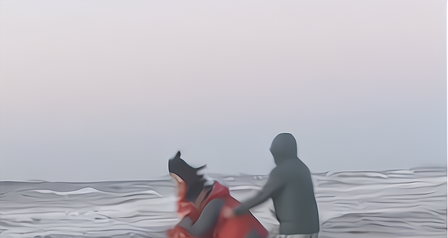 于时为伴 山东:2名教授海边拍日落拍到红衣轻生女孩,果断出手将女孩救回