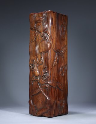 沉香木|清代：沉香木雕·冲天耳炉