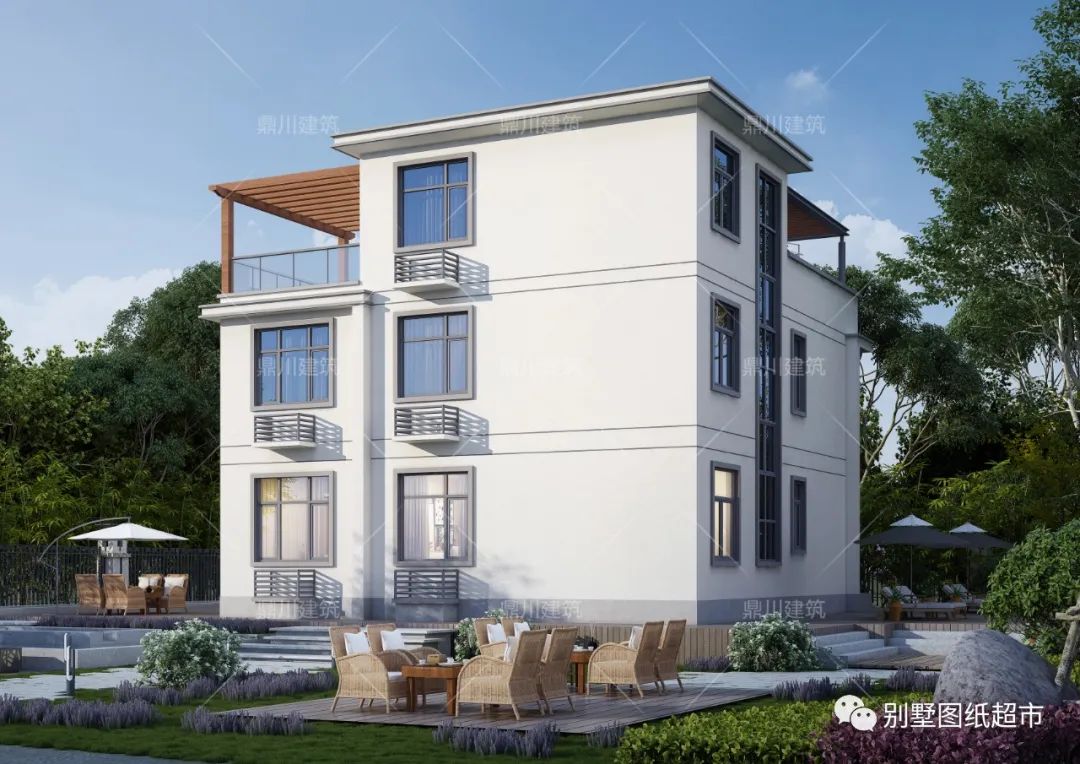 11×12米三层现代风别墅,简约时尚造价还不高