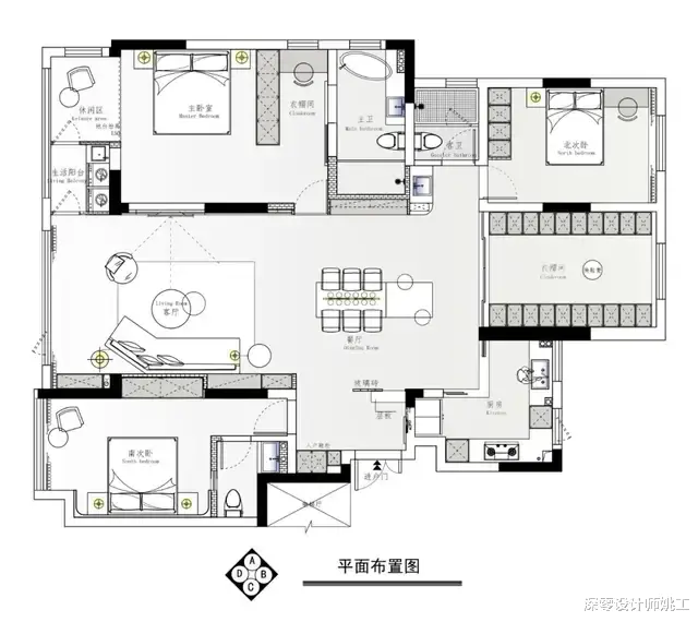 深零设计师姚工|一个阳台，３种用途，这套170㎡是我目前见过将阳台利用最彻底的