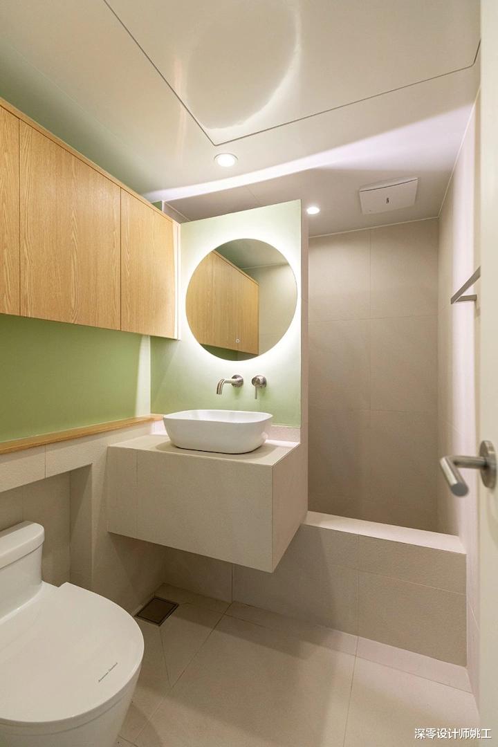 95㎡清爽舒适2居室，整屋天花板内嵌筒灯，360°全方位照明