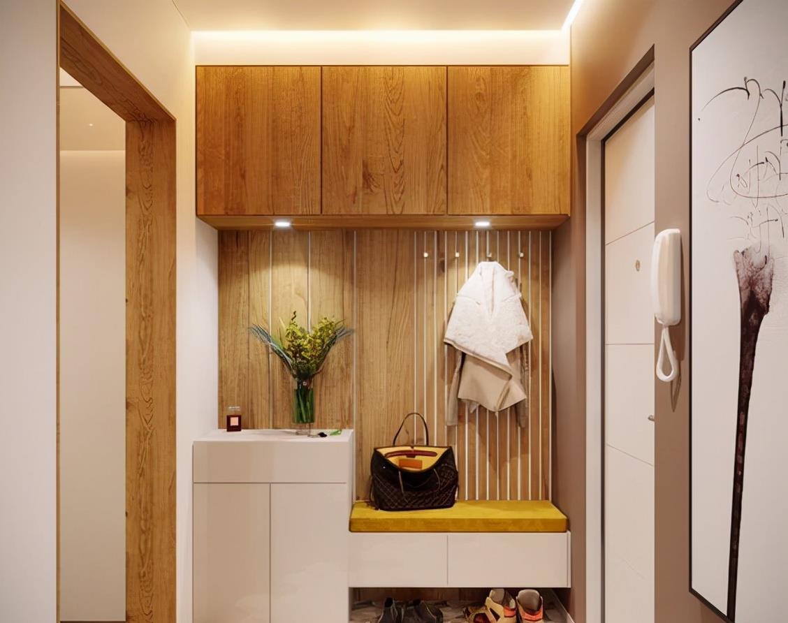 |玄关设计还是日韩到位，直接打造个落尘区，新房住10年也干净如新