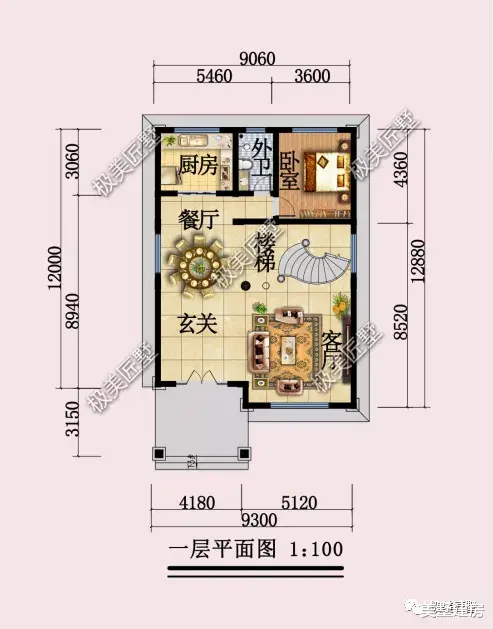 |三层简欧别墅，带挑空客厅和旋转楼梯，豪华气派有档次