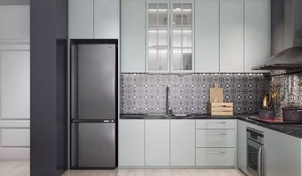 125平简约风三居室,厨房和小客厅中间以一个简单的小餐厅隔断