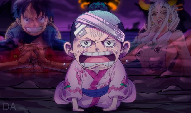 路飞|海贼王1025话情报，桃之助带着路飞飞回鬼岛，与四皇凯多双龙汇