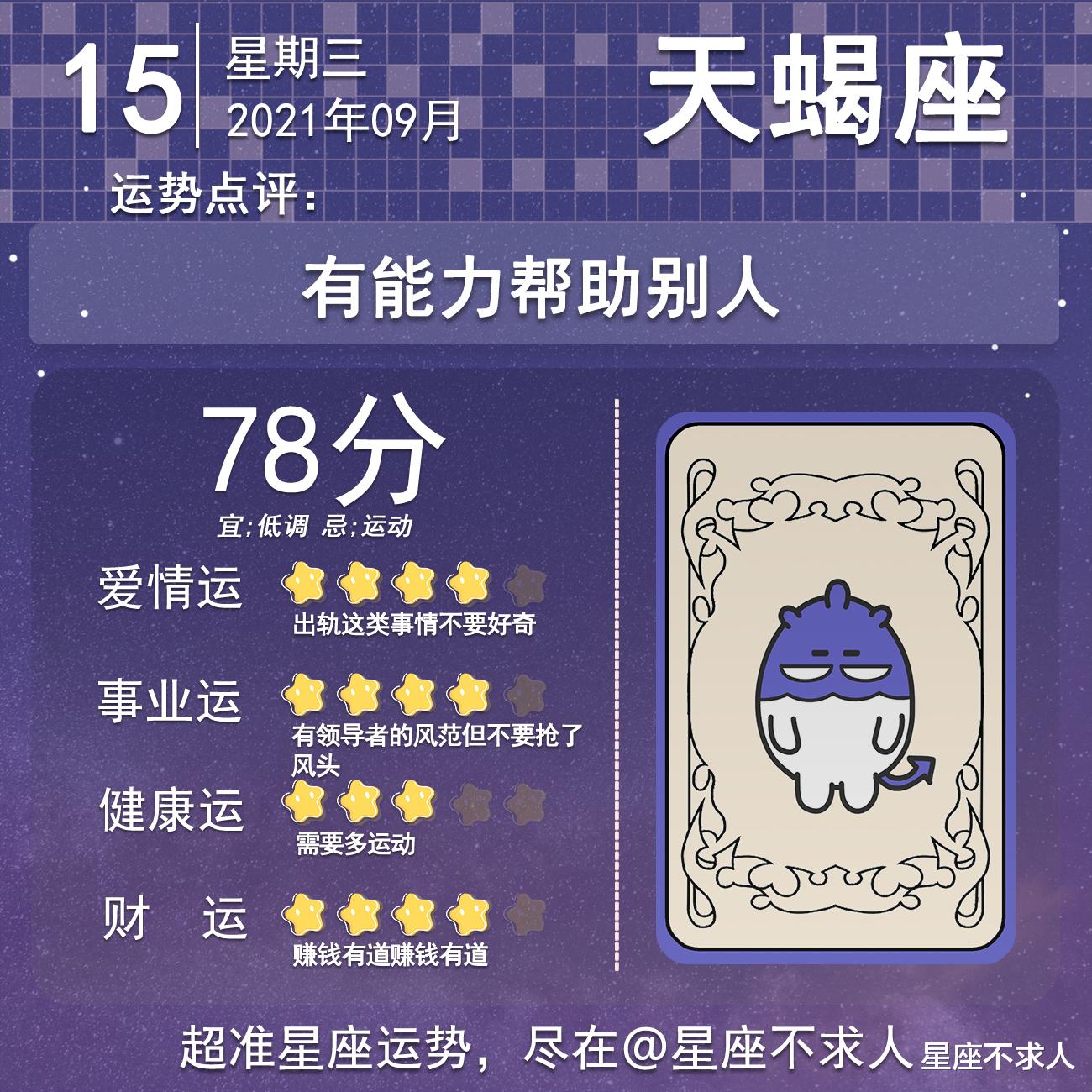 星座不求人|2021年9月15日运势