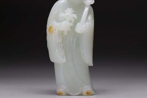 和田玉籽料|舊藏和田玉籽料“枣黄皮 如意轮尊者”.