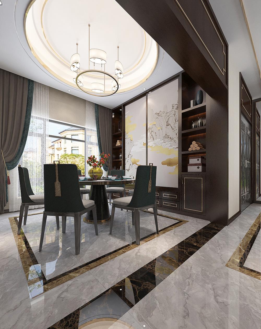 新帝雅|这套202平米的复式楼,装了新中式风之后,大气、韵味还很有意境