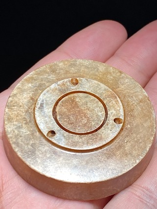 和田玉籽料|汉 和田玉籽料 白玉 勾连纹 浦纹 剑首