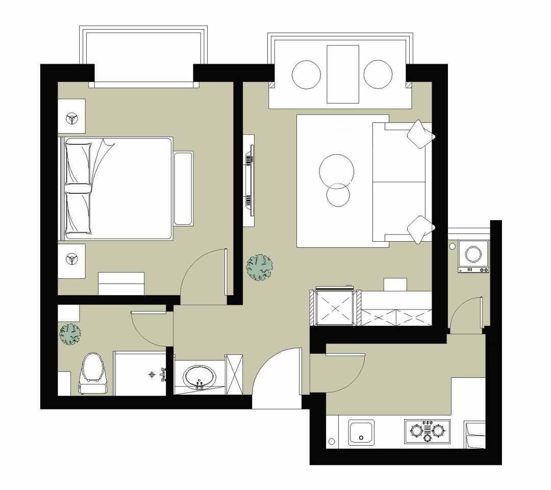 |民宿风的一居室,以清新舒适为基调,每天都像是在度假