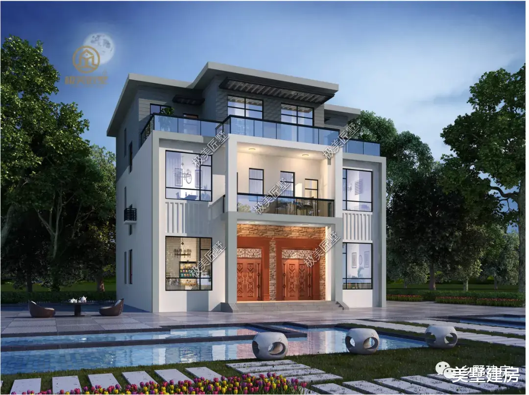 |现代风双拼别墅,80、90 年轻兄弟的最爱,一起来看看!