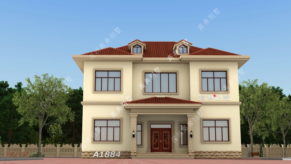 这款两层欧式别墅，花20万左右建一栋，满足居住需求。