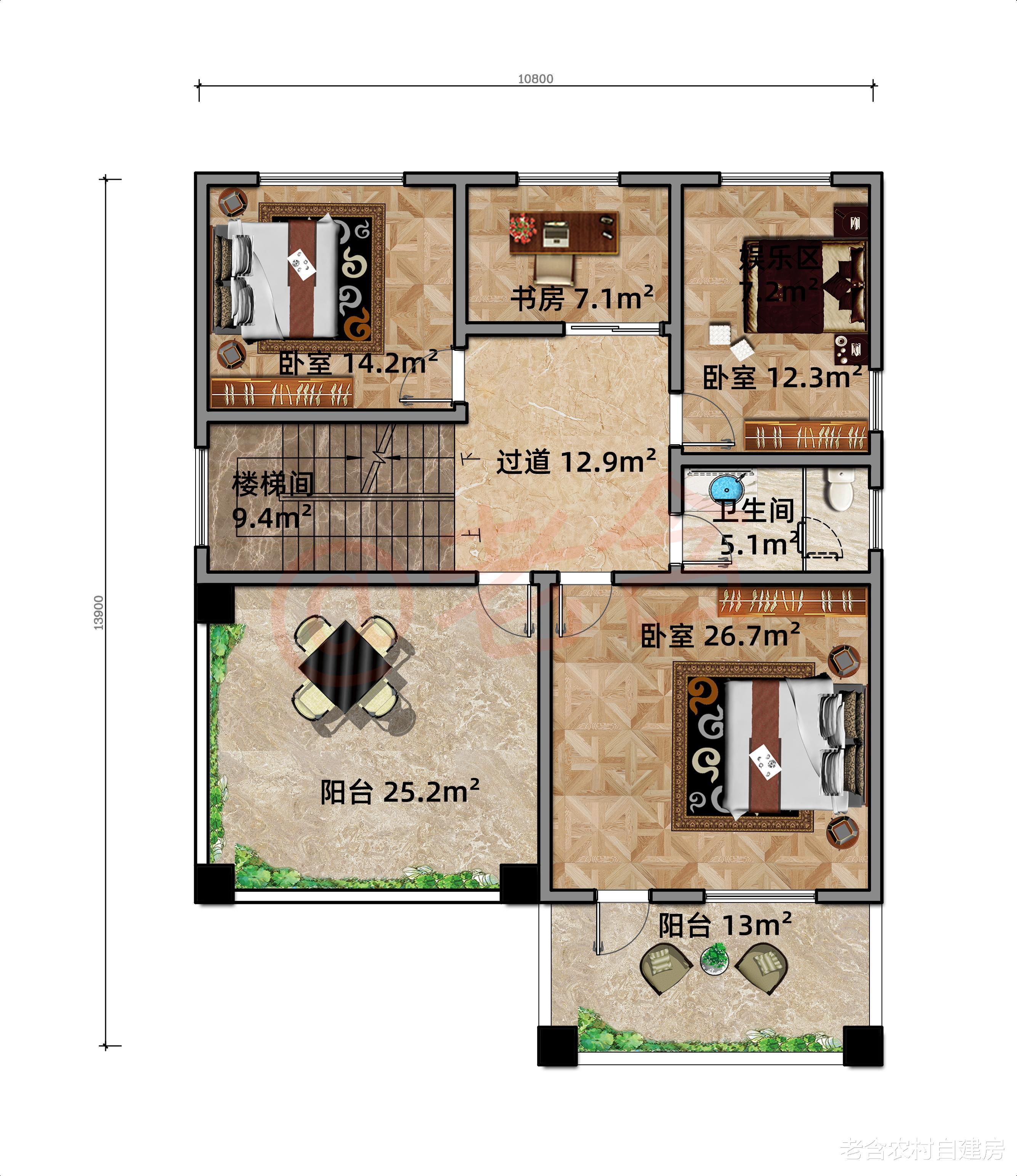 |占地面积145平,农村优雅大气的三层别墅,新中式风格气派又耐看!