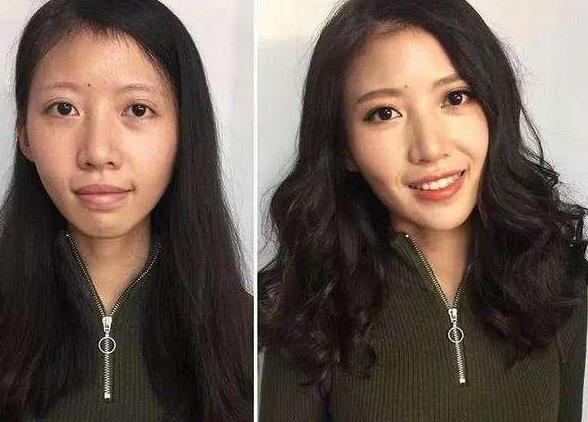 化妆 大学生没化妆对比化妆后,判若鸿沟,网友:亲妈也认不出来啊