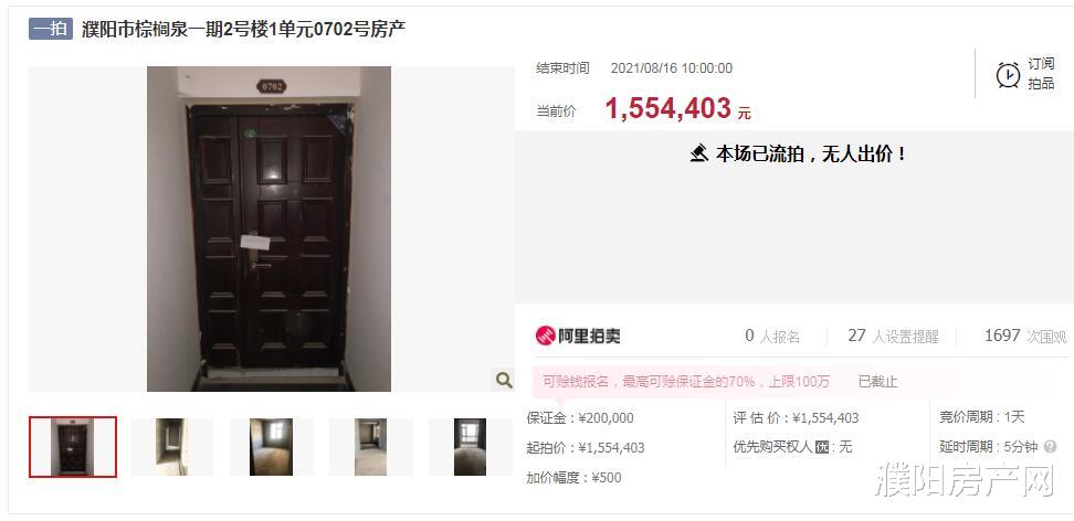 流拍|濮阳6套法拍房因“无人出价”全部惨遭流拍！