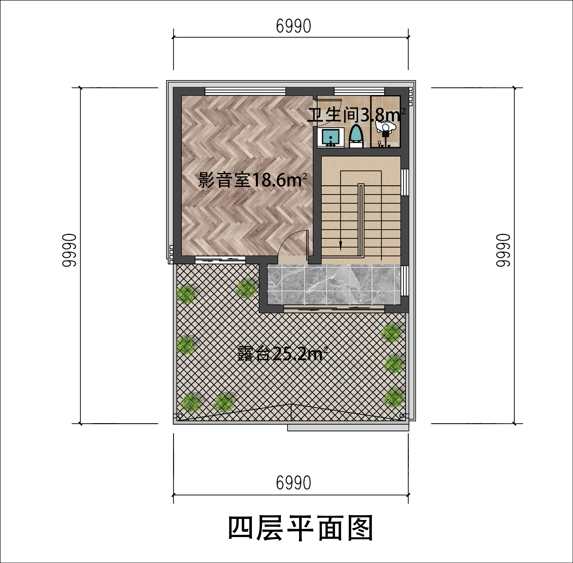 |四层简约现代风住宅，7*10的小户型如何布局